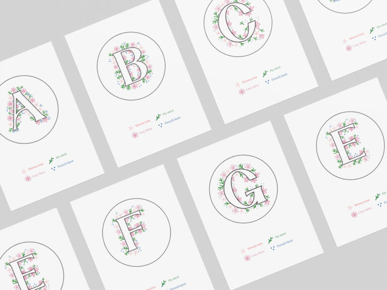Pola Monogram Embroidery – Rose Garden