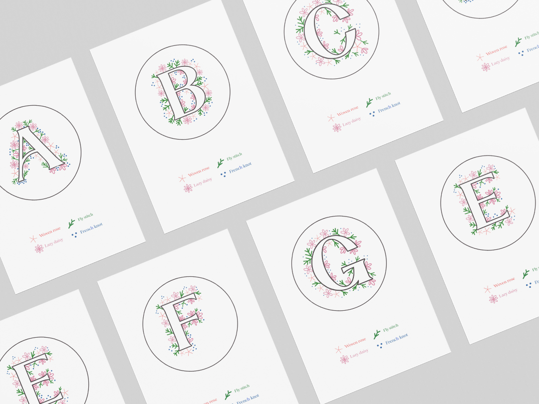 Pola Monogram Embroidery – Rose Garden